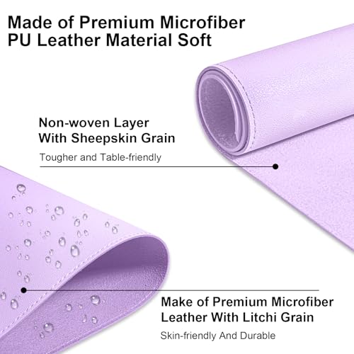 Nail Art Table Mat,Foldable Nail Arm Rest Pad for Nails,Soft Microfiber PU Leather Nail Mat for Table,Waterproof Manicure Pad,Nail Table Pad for Nail Technician Salon Home-Purple