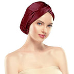 Silk Bonnet for Sleeping, 22 Momme Bonnet Grade-6A 100% Pure Mulberry Silk Bonnet for Hair Care, Maintaining Hairstyles Overnigh, Elastic and twist knot design,Hair Bonnet for Sleeping(1PC, Burgundy)