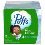 Puffs Plus Lotion Facial Tissues, 10 Cubes, 56 Tissues per Box, Allergies and Colds