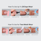 BTArtbox Press On Toenails - Lamp-Curable Real Square French Tip Toe Nail Press Ons with Glue for Women, Semi-Transparent Fake Toe Nail Tips in 15 Sizes - 30 Toenails Kit, Alabaster