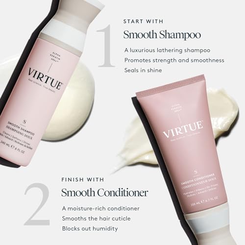 VIRTUE Smooth Sulfate Free Shampoo for Frizz Control for Curly Hair, Safe for All Hair Types, Color Safe