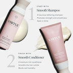 VIRTUE Smooth Sulfate Free Shampoo for Frizz Control for Curly Hair, Safe for All Hair Types, Color Safe