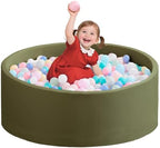 Ball Pit for Toddlers 35.43''x11.81 Baby Ball Pits Soft Memory Foam Ball Pit Round Kids Ball Pit Indoor Game Kids Play Ball Pool Ideal Gift for Girls and Boys (Sage Green, NO Balls)