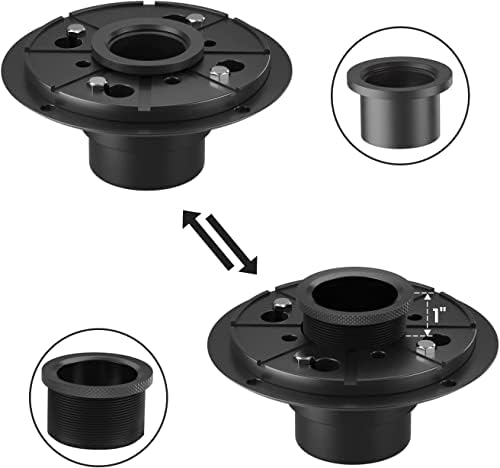 EXF Square Shower Drain 6 Inch Matte Black, Stainless Steel Shower Floor Drain Kit with ABS Flange, Removable Grid Grate, Hair Strainer, Not Fit for Bathtub