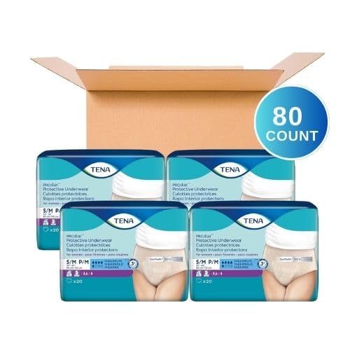 TENA ProSkin Small-Medium Nude-Colored Adult Female Moderate Absorbency Protective Disposable Underwear, 80 Count