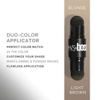 Dual-Color Eyebrow Stamp Stencil Kit with 5 Reusable Eyebrow Stencils for Professional Brow Stamping Shaping Kit and Instant Long Lasting Filling and Waterproof Tinting Definer