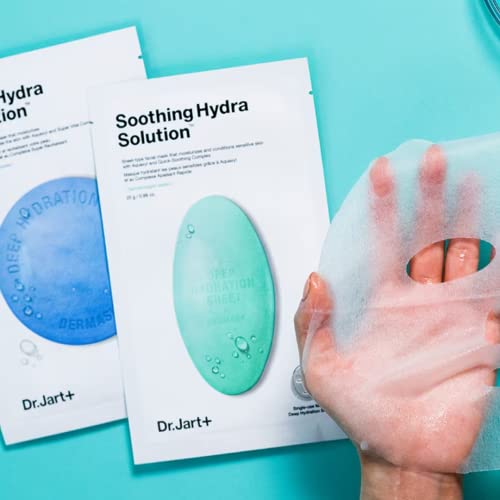 Home & More Dr.Jart Face Mask 6 Pack With Ceramidin Facial Barrier Mask and Vitamin - Sheet Mask in Korean Premium Skin Care Gift Set for Anti Wrinkle, Anti Aging, Hydrating - Storage Bag Included