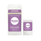 HUMBLE BRANDS Original Formula Aluminum-free Deodorant. Long Lasting Odor Control with Baking Soda and Essential Oils, Full and Travel Size, Mountain Lavender