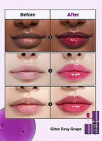 I DEW CARE Lip Gloss - Glow Easy Grape | Jojoba Seed Oil, Vitamin C, Pigmented Glossy Stain, Hydrating, Korean Makeup, Pink Color, Moisturizing, Nourishing Crystal Glass Clear, 0.20 FL Oz