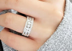 Drizzle Jewels 3Ct Round Cut Lab Created Diamond Half Eternity Band, 14k White Gold Finish (White, 6)