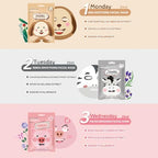 Kaely 7 Pack Animal Character Sheet Masks, Face Masks for Kids Teens Skin Care, Korean Soothe Facial Mask for All Skin Types, Girls Night Skincare Spa Party, Birthday Gifts for Women Men, Set01