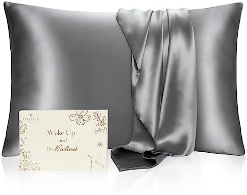 Yanibest Satin Pillowcase, Silk Pillow Cases for Hair and Skin with Zipper, Standard Pillow Cases Set of 2 for 20"x26", Exquisite Packaging for Women Men