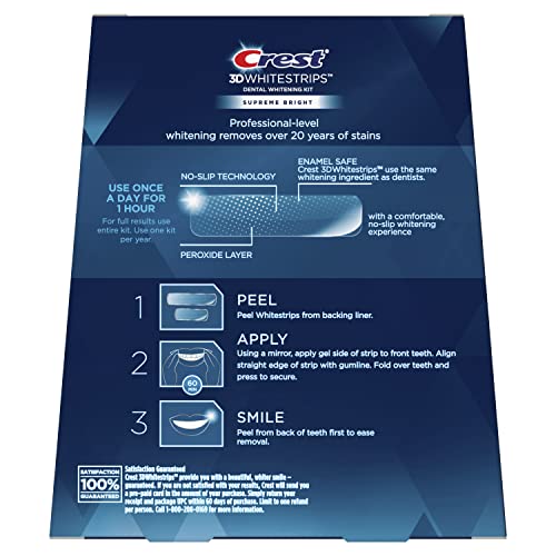 Crest 3D Whitestrips, Supreme Flexfit, Teeth Whitening Strip Kit, 42 Strips (21 Count Pack)