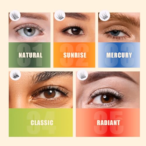 Upgraded,Natural Lash Clusters 8mm C Curl with No Plastic Feel,Cluster Eyelash Extensions Wispy, Ultra-Soft Individual Lashes with Thin Band,long-lasting and New comfort,Radiant Style [Ehszm Beauty]