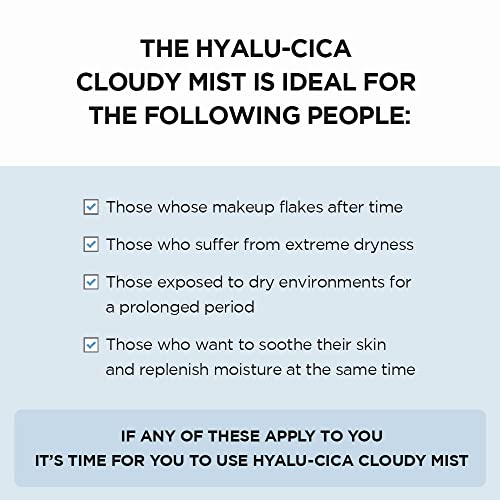 SKIN1004 Hyalu-CICA Cloudy Mist 4.05 fl.oz, 120ml, Hyalu Cica Formula with Green Tea Water, Hydrating and Calming Multi-Care Solutions