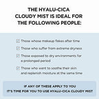 SKIN1004 Hyalu-CICA Cloudy Mist 4.05 fl.oz, 120ml, Hyalu Cica Formula with Green Tea Water, Hydrating and Calming Multi-Care Solutions