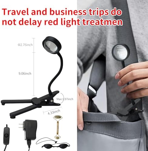 Red Light Therapy Lamp 10000Lux, 54 LEDs 660nm 850nm LED Red Light Therapy Lamp with Clips, Suitable for Home Skin Beauty, Anti-Aging, Relieving Muscle and Joint Pain.