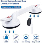 17inch Upgrade Suction Shower Grab Bar, Portable Shower Handle Bar Suction Grip Bar Bathtub Handle with Strong Hold Suction Cup Fitting and Rapid Release for Bathroom(Max Capacity :300lb