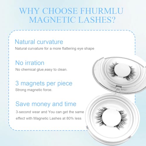 Ginani magnetic lashes,Magnetic Eyelashes Natural Look,Magnetic Eyelashes with Applicator,Reusable Magnetic eyelashes,No Glue Needed Magnetic Eyelashes Magnetic Lashes Kit（Natural+Simple+Fuller）