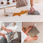 Papaya Reusable Paper Towels 4-Pack - 4 Sheets + 2 Hooks, Quick Drying, No Odor, 1 Sheet Replaces 17 Rolls, Washable Kitchen Cloth, Sustainable Dish Sponge, Eco Friendly Gift (Oat Milk Latte)