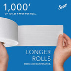 Scott Professional 100% Recycled Fiber High-Capacity Jumbo Roll Toilet Paper, Bulk (67805), 2-Ply, Septic Safe, White, Non-Perforated (12 Rolls at 1,000' Each, 12,000'/Case)