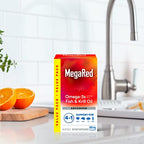 Megared Omega-3 Fish Oil + High Absorption Krill Oil 500mg Softgels, MegaRed Advanced 4in1 (80 count in a bottle) Concentrated Omega-3 Fish & Krill Oil Supplement