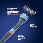 Dollar Shave Club | The Guest Pass Shave Set | 2 Extra Close Refill Cartridges, 1 Handle (Blue), 1 Razor Cover