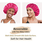YANIBEST Double Layer Satin Bonnet Silk Bonnet Adjustable Hair Bonnet for Sleeping Hair Bonnets for Women Curly Natural Hair