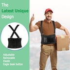 Work Back Brace - Back Support Belt for Lower Back Pain Relief, Heavy Lifting, Herniated Discs - Industrial Back Brace for Work With Shoulder Straps Fits Men and Women 5XL(53"-65")
