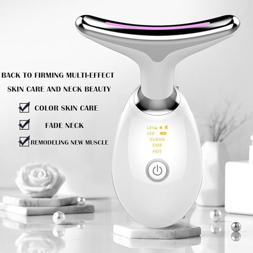 7-in-1 Led Facial Sculptor Shell-Shaped Designfor Face and Neck Care in Glossy White Color（1PC） (White)