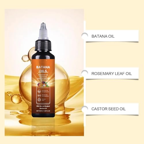 Batana Oil 4-In-1 Liquid for Hair Growth With Rosemary, Castor, and Pumpkin Seed Oil - 100ml/3.38 fl.oz