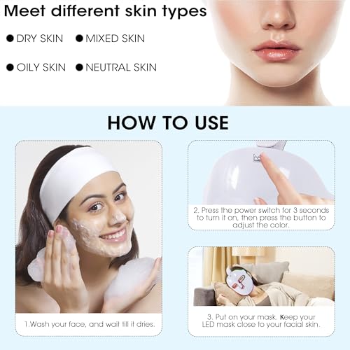 LED Light Therapy Mask Red Blue Light Therapy for Face, Led Face Mask At Home