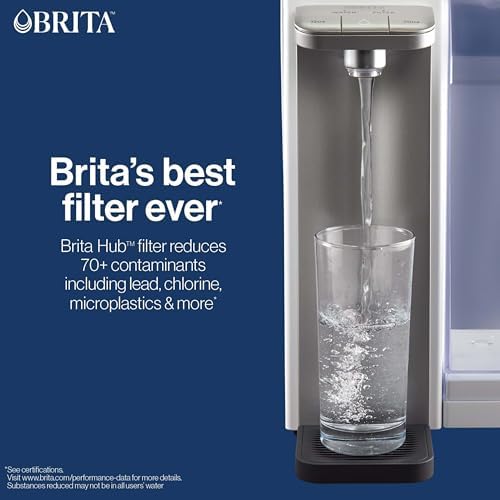 Brita Hub Replacement Water Filter, BPA-Free, Replaces 900 Plastic Water Bottles, Lasts Six Months or 120 Gallons, Includes 1 Filter, Kitchen Essential, White