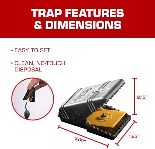 Tomcat Mouse Snap Trap, Effectively Kills Mice for Clean, No-Touch Disposal, 4 Traps