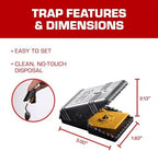 Tomcat Mouse Snap Trap, Effectively Kills Mice for Clean, No-Touch Disposal, 4 Traps