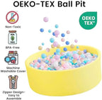 Ball Pit for Toddlers 35.43''x11.81 Baby Ball Pits Soft Memory Foam Ball Pit Round Kids Play Ball Pool Ideal Gift for Girls and Boys (Yellow, NO Balls)