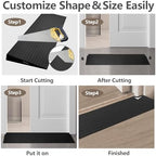 Threshold Ramp for Doorways 1.2" Rise- Odorless Indoor Entry Ramp- Non-Slip& Cuttable Handicap Ramp for Wheelchairs, Robot Vacuum Cleaners, Scooters, Strollers- Black- 1.2″Rise (31.5″×7.1″)