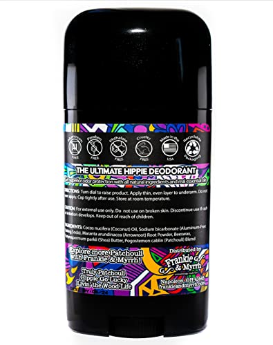 Frankie and Myrrh PITchouli 2 Pack | Natural Patchouli Deodorant for Women and Men | Real Essential Oils | Aluminum Free-Baking Soda, Coconut Oil and Shea Butter (2.56 oz) Paraben and Phthalate Free