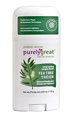 Natural Deodorant Stick - Tea Tree - EWG Verified™ - Vegan, Cruelty Free - No Aluminum, No Parabens - Essential Oils