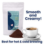Mommee Coffee Half Caf Ground Low Acid Coffee - 100% Arabica Organic Coffee Beans with Smooth Caramel Flavor - Medium Grind for Drip, Reusable One Cup Filters - 11 oz