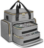 YOREPEK Nail Polish Organizer Case Holds 96 to 100+ Bottles (15ml/0.5 fl.oz) UV lamp, Extra Large Nail Polish Holder with Support Board for Easy Access, Gel Kit Bag For Manicure Tools, Grey