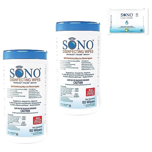 SONO Disinfecting Wipes - 160 Count (Pack of 2) + Sanitizer, Alcohol-Free, No Bleach, Medical-Grade, Multi-Surface Cleaning for Home, School, Office