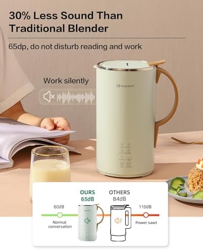 Automatic Nut Milk Maker, 20 oz Soy Milk Maker, Homemade Almond, Oat, Coconut, Soy, Plant-Based Milk and Dairy Free Beverages, Almond Milk Maker with Delay Start/Boild Water/Self Clean - Green