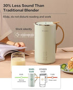 Automatic Nut Milk Maker, 20 oz Soy Milk Maker, Homemade Almond, Oat, Coconut, Soy, Plant-Based Milk and Dairy Free Beverages, Almond Milk Maker with Delay Start/Boild Water/Self Clean - Green