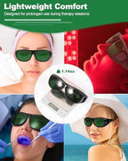 LIGHTMEUP Red Light Therapy Glasses Eye Protection for Infrared & LED Light Sessions Lightweight Goggles