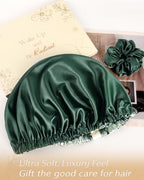 YANIBEST Double Layer Satin Bonnet Silk Bonnet Adjustable Hair Bonnet for Sleeping Hair Bonnets for Women Curly Natural Hair