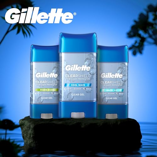 Gillette Antiperspirant and Deodorant for Men, 72hr Sweat & Odor Protection, Long Lasting Freshness, Anti-White Mark Technology, Clear Gel, Fresh Amber Scent, 3.8 oz