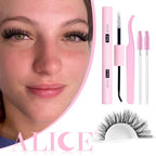ALICE Lash Extension Kit Fluffy Volume Cluster Lashes Wispy 8-20MM D Curl Individual Lashes Eyelash Clusters Kit Lash Glue Bond and Seal Tweezers Diy Eyelash Extension Kit Self Application at Home