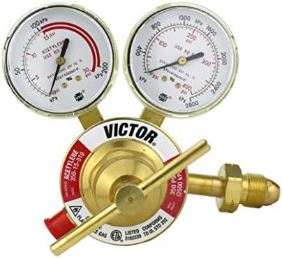 VICTOR Heavy Duty Acetylene Model: 350-15-510 - Delivery Rate: 2-15 psi - CGA-510 - Full Brass - Genuine Victor
