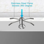Dish Soap Dispenser for Kitchen Sink (Brushed Nickel), Countertop Sink Soap Dispenser Water Pump with 47” No-Spill Extension Tube Kit Design for Kitchen Bathroom, No More Refills （Sliver）